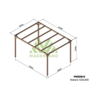 Pérgola de madera maciza - mataró 420x300cm (maderland)
