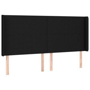 vidaXL cabecero con orejas de tela negro 203x16x118/128 cm