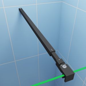 Aica barra negra de soporte de 73-120cm sujección para mamparas