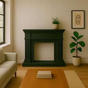 Marco de chimenea mdf negro sined cornice camino caldera