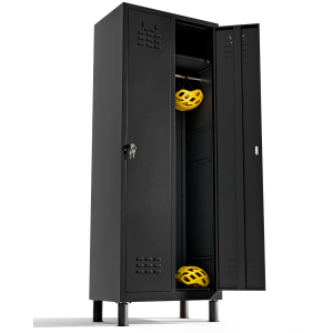 Twinthink taquillas vestuario 180cm de 2 puertas taquilla metalica (negro)