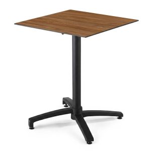 Oviala - mesa de patio abatible de 70 cm en laminado roble ámbar