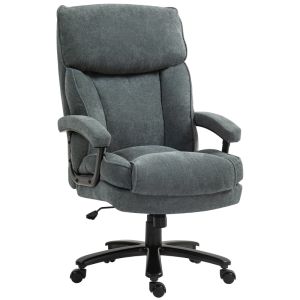 Silla de oficina alta 200 kg poliéster gris ajustable