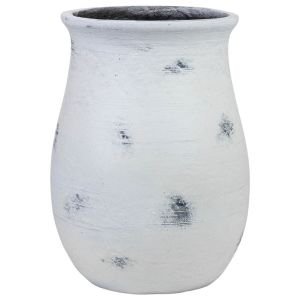 Macetero de fibra de vidrio blanco 40x40x51,5cm