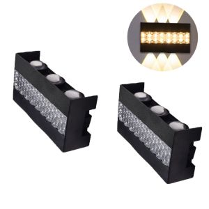 Aplique de pared 2 uds. Exterior impermeable 8 w