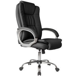 Sillón de oficina karen elevable y reclinable, piel sintética, color negro