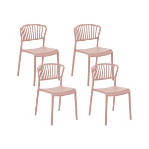 Conjunto de 4 sillas de jardín gela rosa pastel