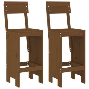 vidaXL taburetes de cocina 2 uds madera pino marrón 40x48,5x115,5 cm