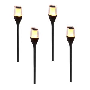 Juego de 4 luces solares marcadoras de llama h80cm farely