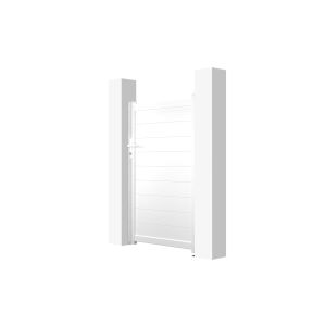 Pack puerta peatonal eiger 1m h.160cm + 2 postes a.190cm blanco