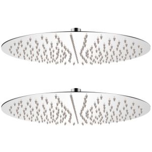 vidaXL cabezal de ducha efecto lluvia 2 uds acero inoxidable ø 40 cm