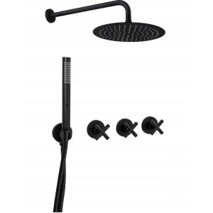 Rea juego de ducha oculto exit black, 51x30x36 cm