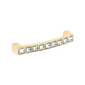 Tirador mueble zamac y cristal 550 dist entre ejes 96 mm dorado lote 6