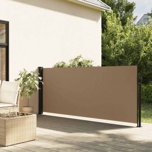 Toldo lateral retráctil gris taupe 140x500 cm ety5137376