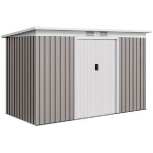 Cobertizo de jardín 280x130x172 cm acero galvanizado color gris Outsunny