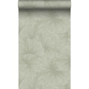 Origin papel pintado diseño 3d hojas verde grisáceo 53 cm x 10.05 m