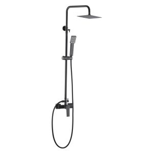 Columna de ducha extensible, termostatico  rociador cuadradogun metal