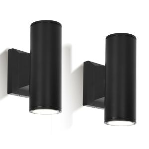 Aigostar aplique pared exterior,gu10,oval, ip65, 2 pcs sin bombillas