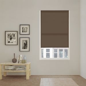Estor enrollable easy fix traslúcido ecofuture   marrón 45 x 190cm