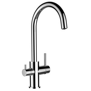 Grifo de cocina 3 vías cromado con caño alto u giratorio 360°, FL