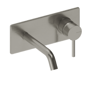 Grifo monomando mural con placa loop  14 cm cromado