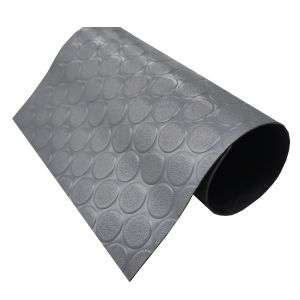Suelo PVC| 100% caucho| botones gris| 1mm| 140x1000cm