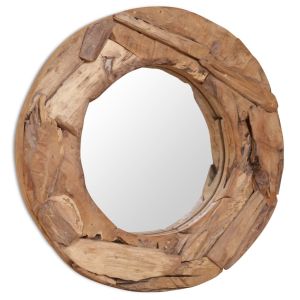 Espejo decorativo redondo teca 60 cm