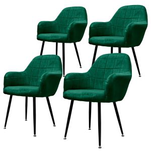 Juego de 4 sillas de comedor con respaldo verde ml-design