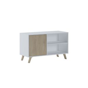 Mueble tv con patas y almacenamiento 95 cm wind blanco - puccini