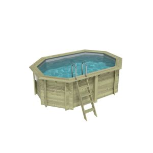Piscina de madera nemo 4.3x3 - h.1.31, gris, con vigas l - bas7303ospl2