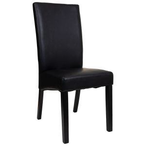 Silla de madera tapizada negra 49x48x42/102