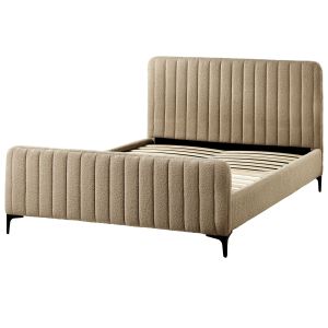 Cama bouclé lunan 140 x 200 cm gris pardo