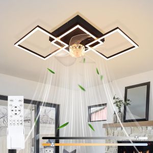 Nettlife ventilador de techo con luz LED integrado negro 68x31