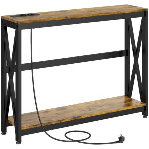 Mesa consola 100x24x75 cm color marrón Homcom