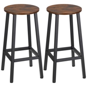 Taburetes de bar 32.5x32.5x65 cm color marrón Homcom, hogar - cocina