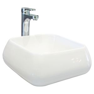 Ondee - lavabo cuadrado redondeado ety - blanco - 41cm - sin rebosadero