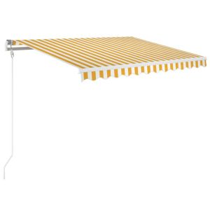 vidaXL toldo retráctil automático amarillo y blanco 350x250 cm