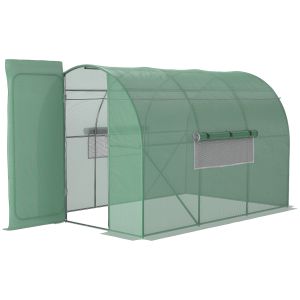 Invernadero de túnel pe, metal galvanizado color verde 300x200x200 cm