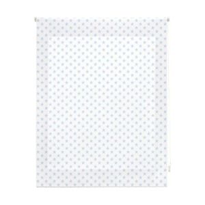 Estor enrollable premium 100x180  turquesa con motas blancas