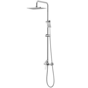 Columna de ducha - mezclador mecánico - ajustable 90-124 cm - cabezal alto