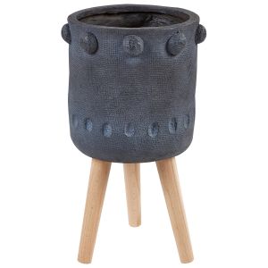 Maceta con patas brunnera 24 cm gris grafito