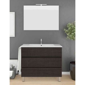 Mueble imperia 3 cajones, lavabo y espejo roble sinatra 60 x 45 cm
