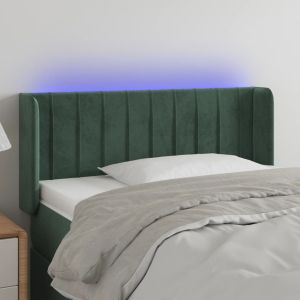 Cabecero con LED de terciopelo verde oscuro 83x16x78/88 cm eso7567