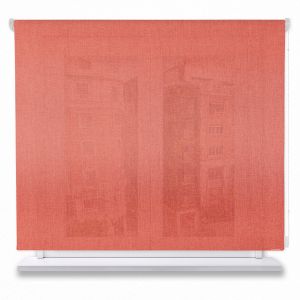 Estor enrollable translúcido poliéster liso color rojo 200x250cm.