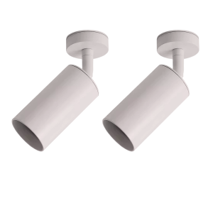 Pack x2 foco aplique de techo giratorio para bombilla gu10 color blanco