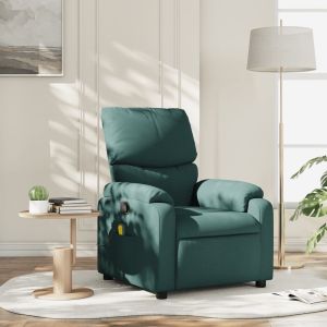 Sillón de masaje reclinable de tela verde oscuro qweo1764