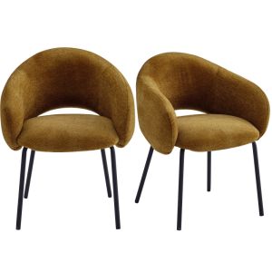 Sharp-silla de comedor de tela luxury mostaza (x2)