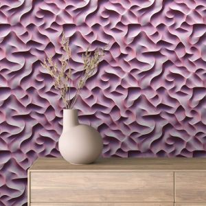 Papel pintado 3d olas rosas 60cm por 250cm