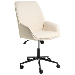 Silla de oficina castile lino sintético blanco crema
