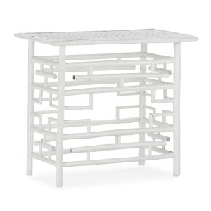 Consola 90x45x80 bambu, ratan blanco